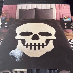 Christian Lacroix Black and White Skull Blanket